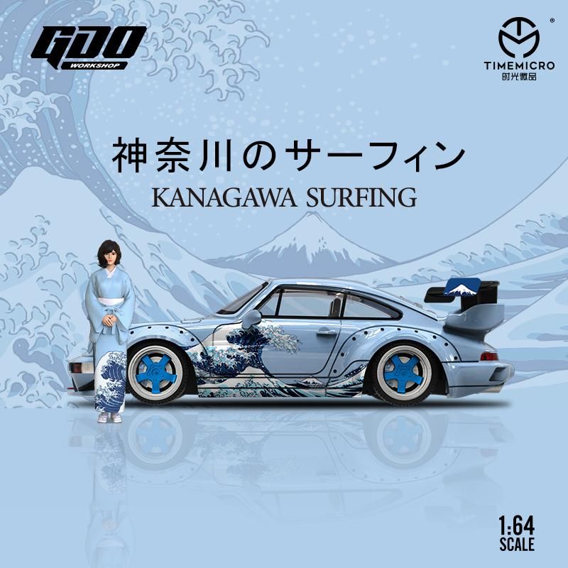 Time Micro 1/64 RWB Porsche 964 Light Blue GDO Workshop Wave GD060843-1