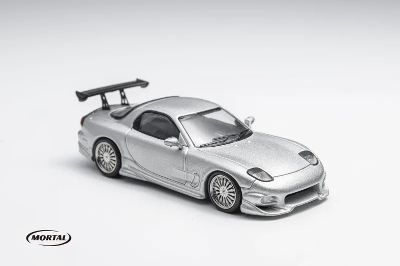 Mortal 1/64 Mazda RX-7 Silver Veilside