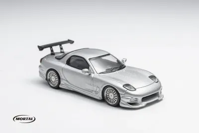 Mortal 1/64 Mazda RX-7 Silver Veilside