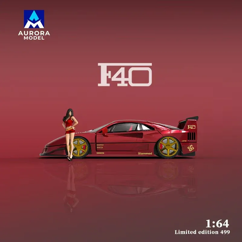 Aurora Model 1:64 Ferrari F40 LBWK Metallic Red AM644505-1