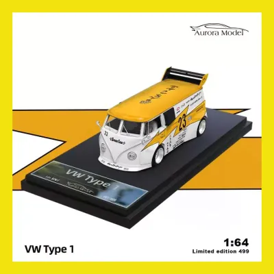 Aurora Model 1:64 VW Komby RWB T1 Van Yellow Lighting Livery AM6402932