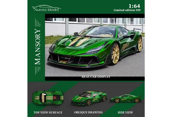 Aurora Model 1:64 Mansory Ferarri F8 Tributo F8XX Metallic Green AM644510