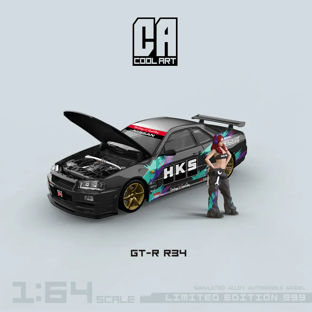 Cool Art 1/64 Nissan Skyline GTR R34 HKS Livery CA646313-1