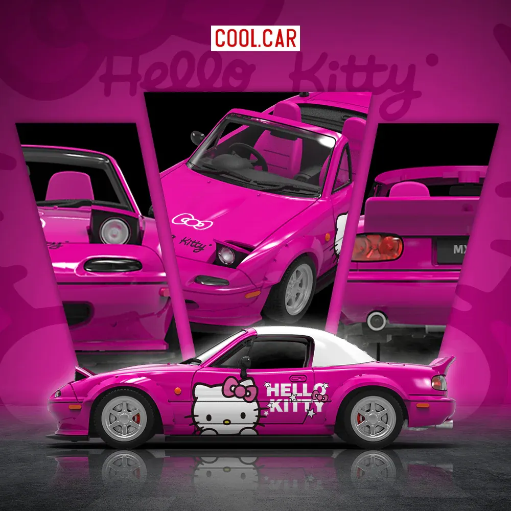 Cool Car 1/64 Mazda MX5 Hello Kitty Dark Pink CC646914