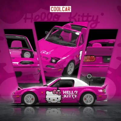 Cool Car 1/64 Mazda MX5 Hello Kitty Dark Pink CC646914