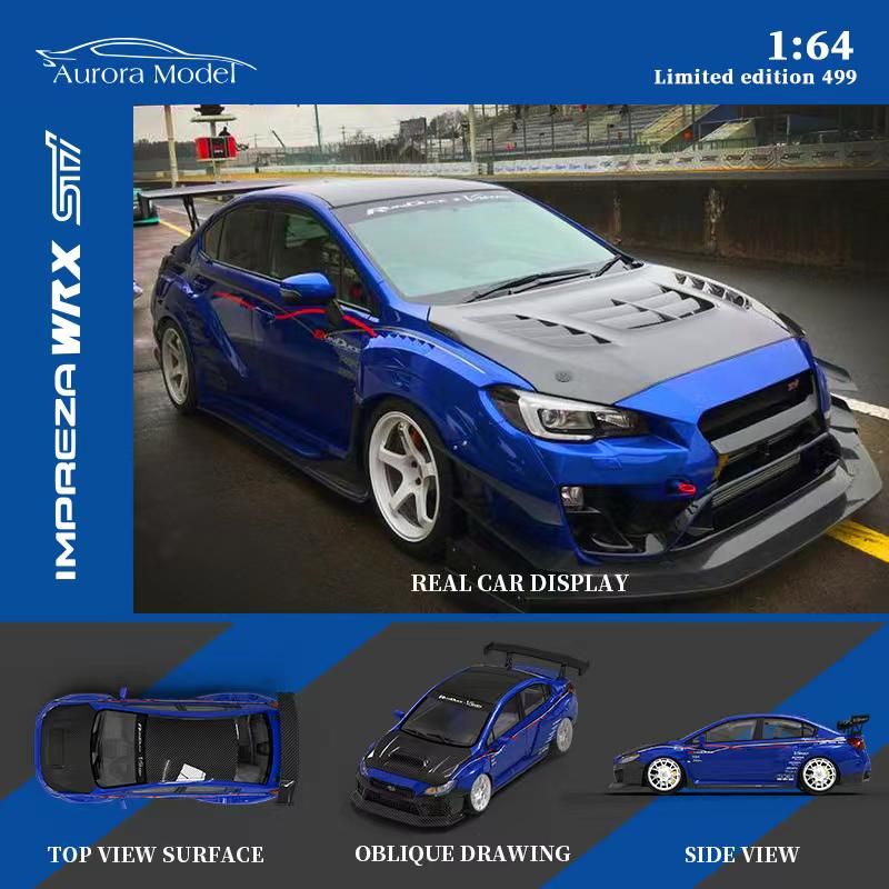 Aurora Model 1/64  Subaru WRX STI Blue AM645421