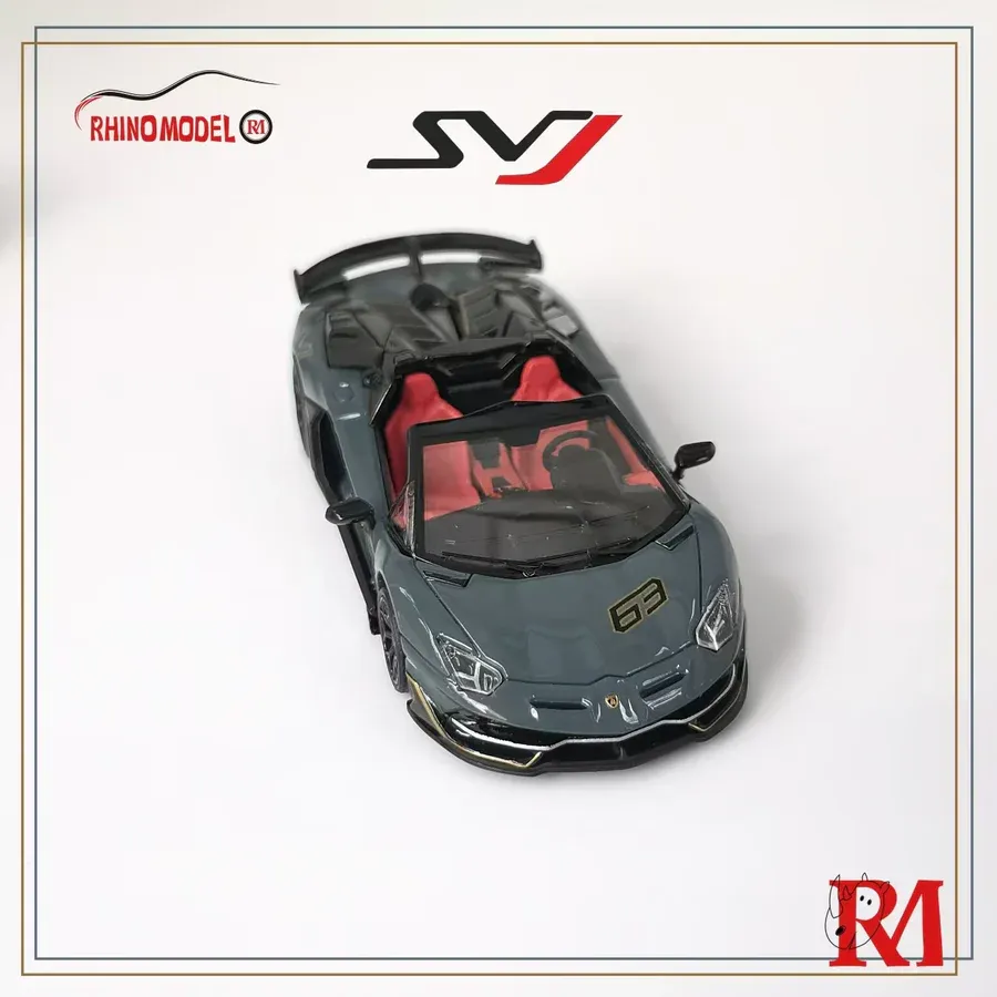 Rhino Model  1/64 Lamborghini Aventador SVJ Roadster Gray