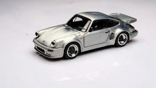 Master Model 1/64 Porsche 911 930 Turbo (Black Bird) Silver Chrome
