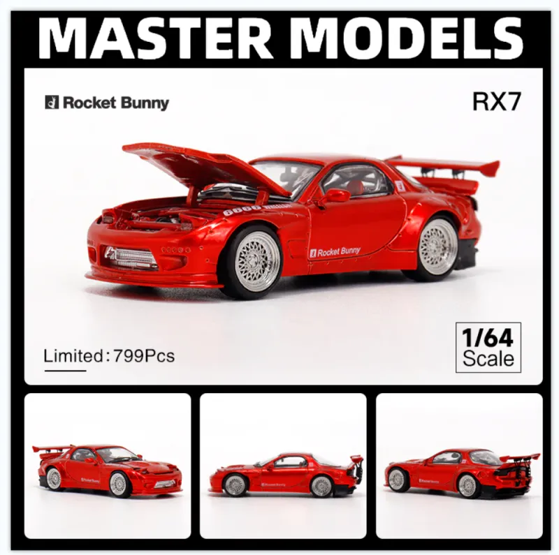 Master 1/64 Mazda RX-7 Red Pandem (Rocket Bunny) Red