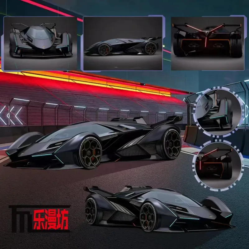 Diecast Model LMF Model 1/64 Lamborghini V12 Vision GT Black