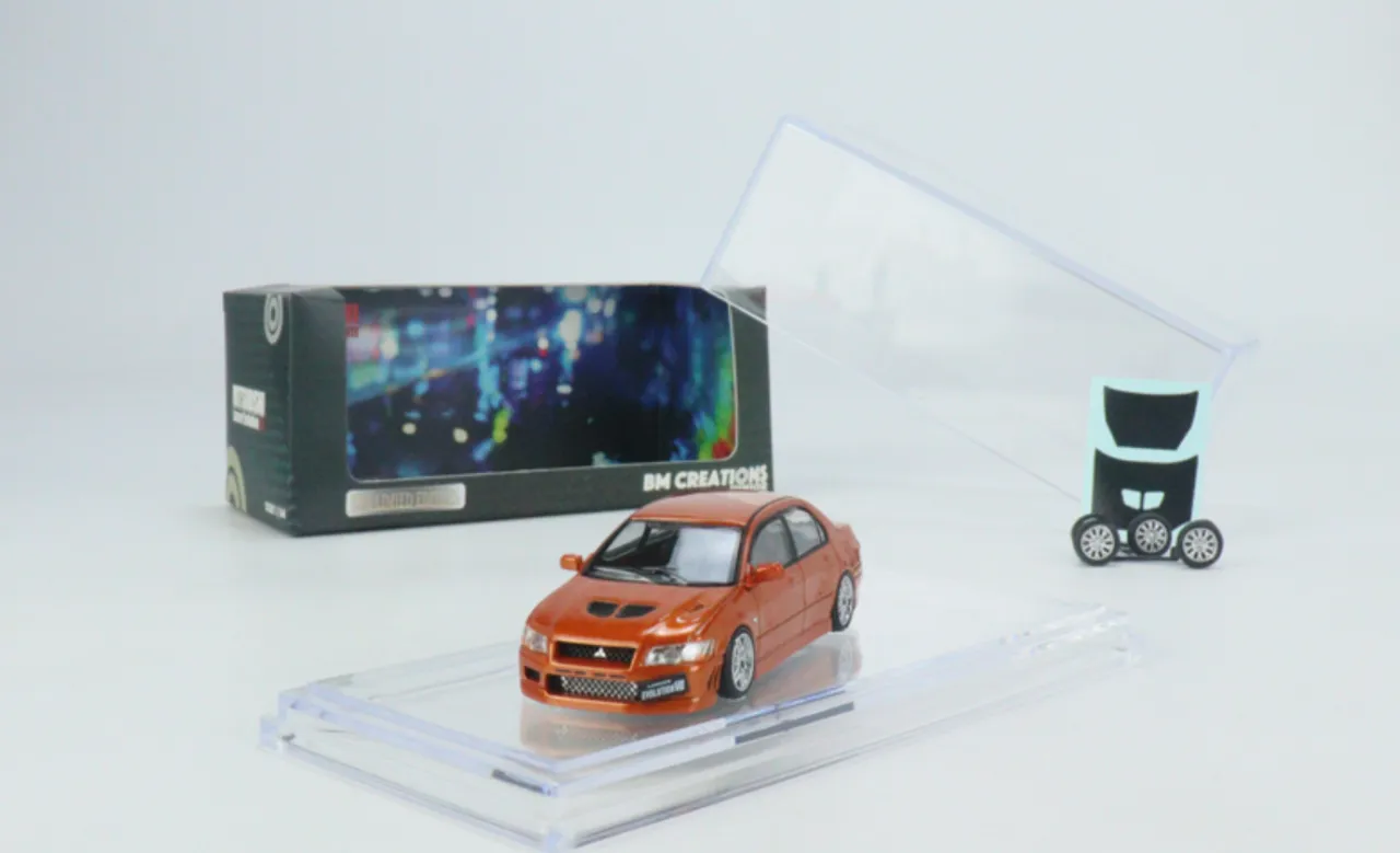 BM Creations - 1/64 Mitsubishi Lancer EVO VII (7) - Orange  Diecast Model
