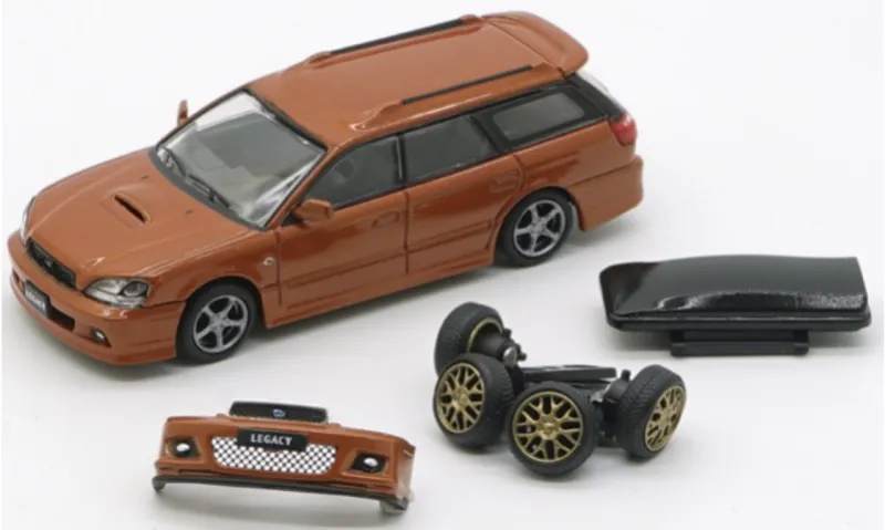 BM Creations Junior 1/64 Subaru 2002 Legacy Touring Wagon GT-B Orange 64B0152