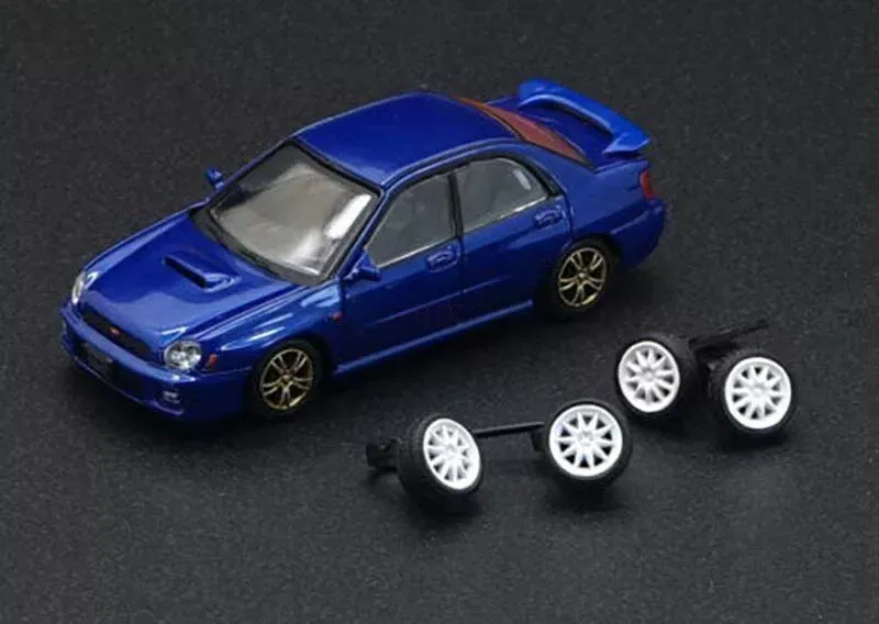 BM Creations Junior 1/64 2001 Subaru Impreza STI Blue 64B0078
