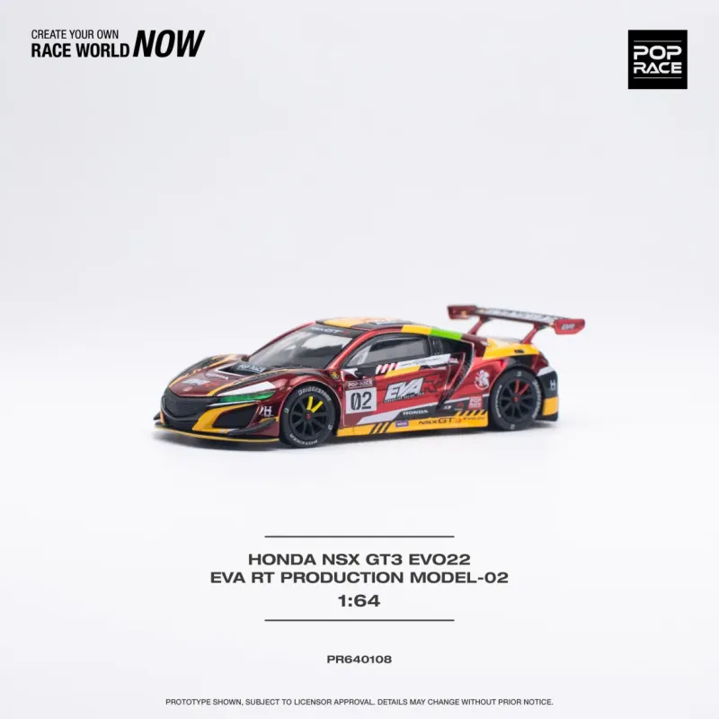 POP RACE 1/64 Honda NSX GT3 EVO22 EVA RT Production Model PR64108