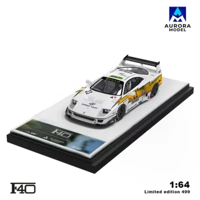 Aurora Model 1:64 Ferrari F40 LBWK #23 White Lightning livery AM644506