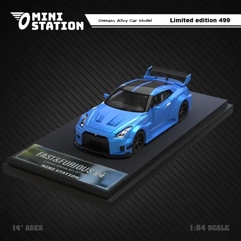 Mini Station 1/64 Nissan GTR Fast and Furious metallic Light Blue MS641527