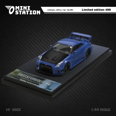 Mini Station 1/64 Nissan GTR Fast and Furious metallic Dark Blue MS641528