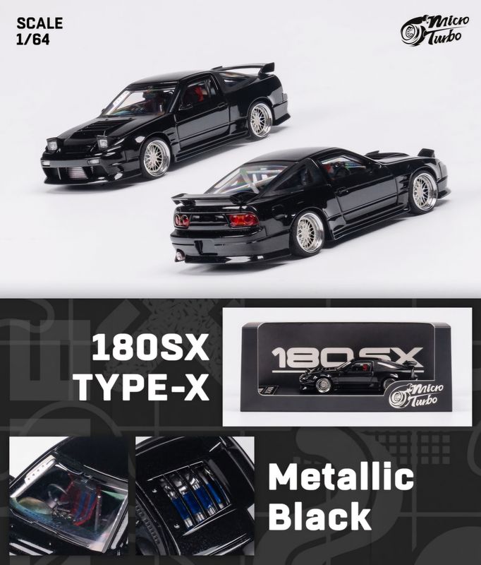 Micro Turbo 1:64 Nissan 180SX Type X Black