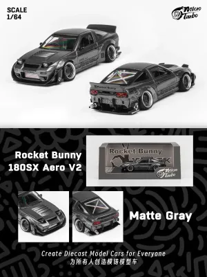 Micro Turbo 1:64 Nissan Silvia 180SX Rocket Bunny v2 Gunmetal