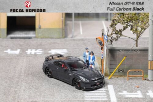 Focal Horizon Nissan GTR R35 Black Carbon 1/64 Opening Hood