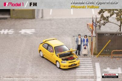 Focal Horizon Honda Civic Type R EK9 Yellow 1:64 Scale Diecast Spoon