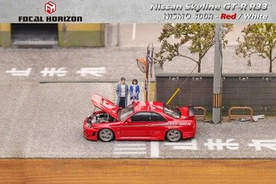 Focal Horizon Nissan Skyline GT-R R33 Nismo 400R Diecast 1/64 Red Opening Hood