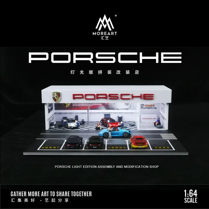 ​MoreArt 1:64 Porsche Modification Shop Diorama MO936106
