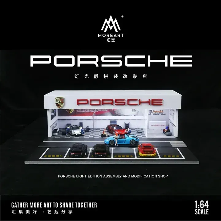 ​MoreArt 1:64 Porsche Modification Shop Diorama MO936106