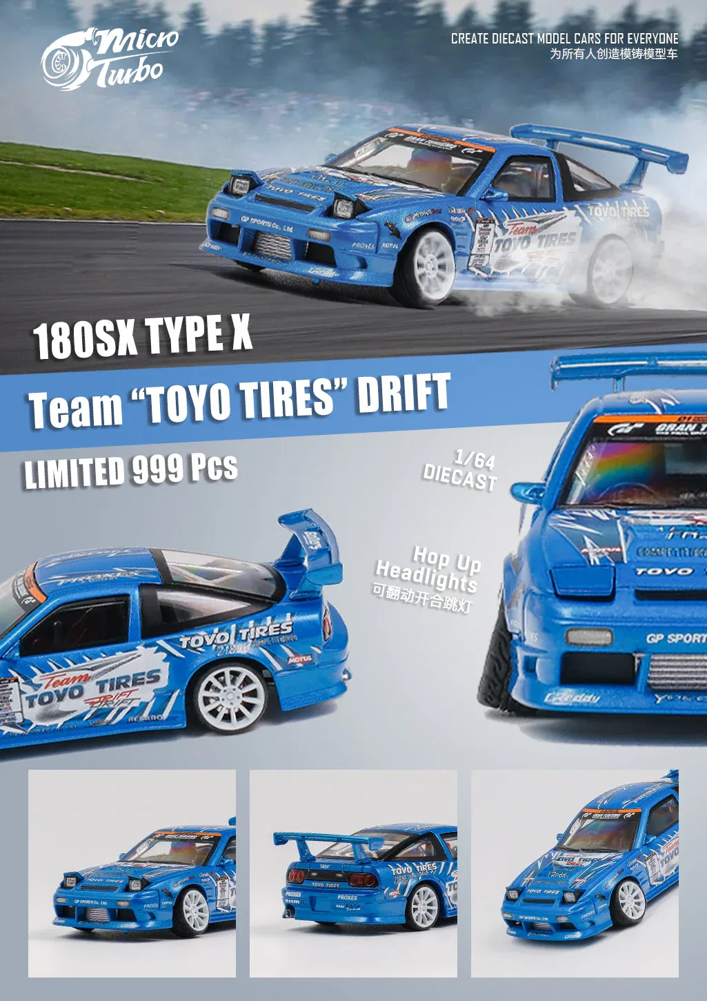 Micro Turbo 1:64 Nissan 180SX Type X Toyo