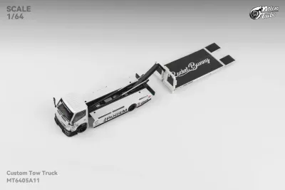 Micro Turbo Rocket Bunny Custom Flat Bed Tow Truck metallic White