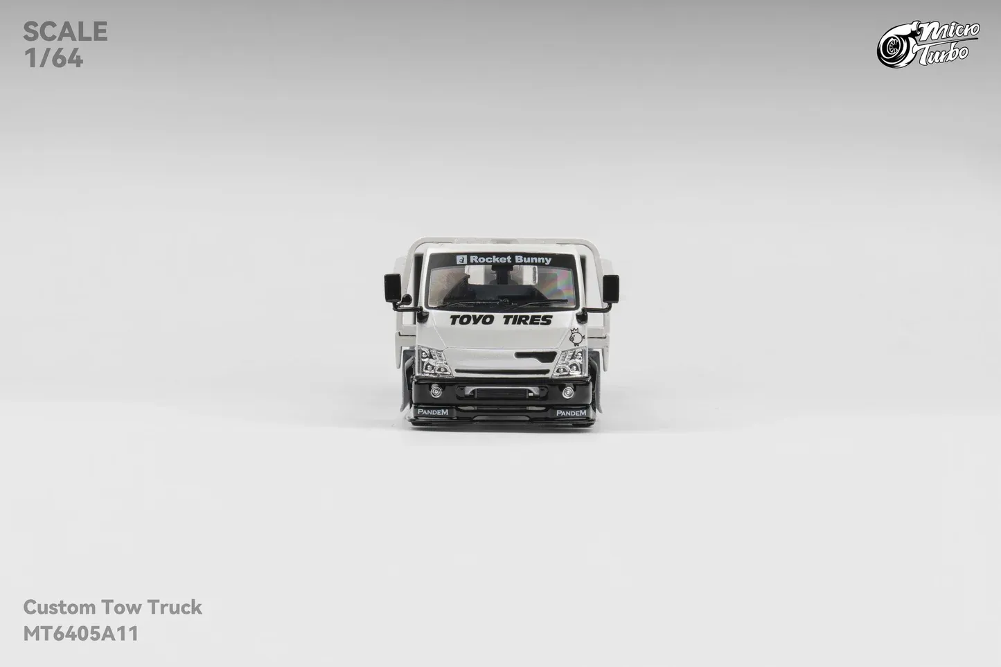 Micro Turbo Rocket Bunny Custom Flat Bed Tow Truck metallic White