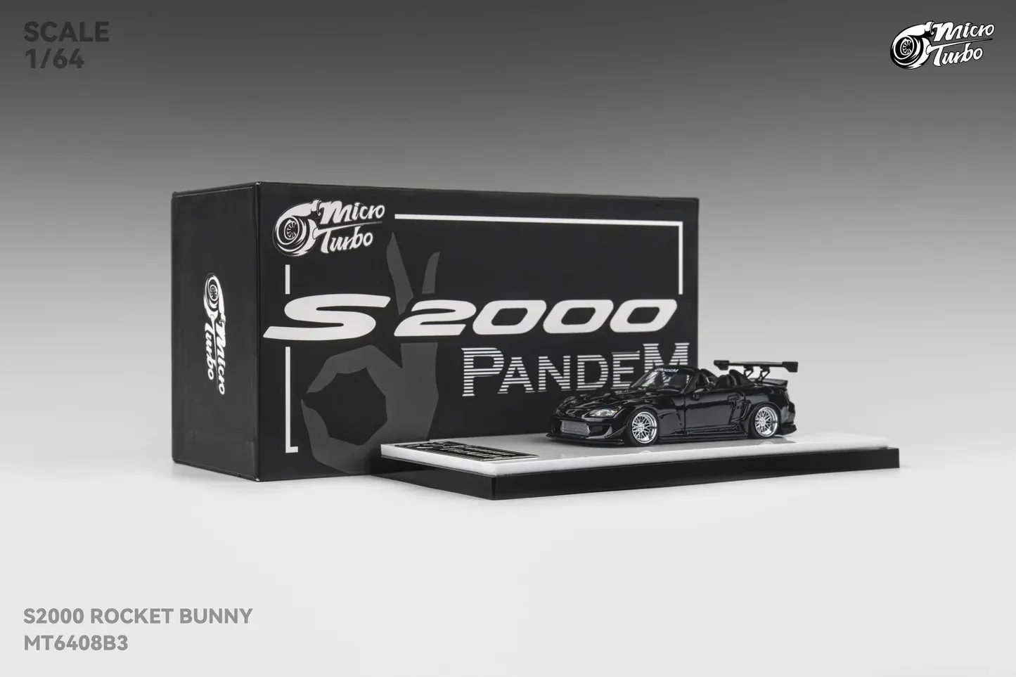 Micro Turbo 1:64 Honda S2000 Pandem Metallic Black