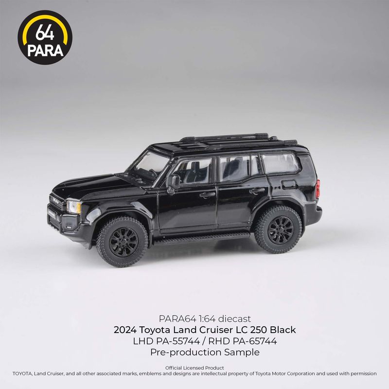 Para64 1:64 Toyota Landcruiser Prado LC250 Black 1/64 Diecast