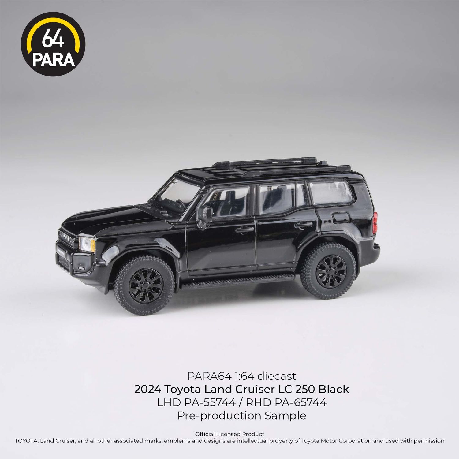 Para64 1:64 Toyota Landcruiser Prado LC250 Black 1/64 Diecast