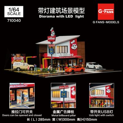 PRE ORDER G fans Jollibee Restaurant Diorama 1/64 Scale