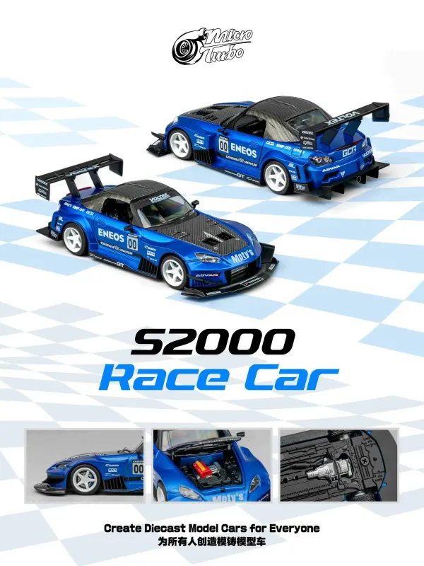 Micro Turbo 1:64 Honda S2000 J'S Racing Candy Blue