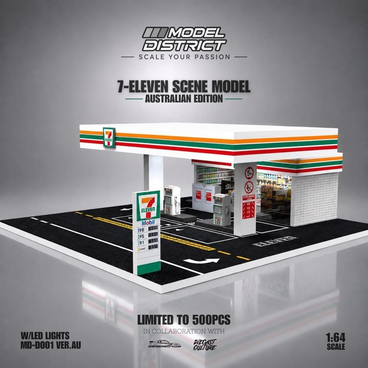 PRE ORDER 7 Eleven 711 Petrol Station Diorama 1/64