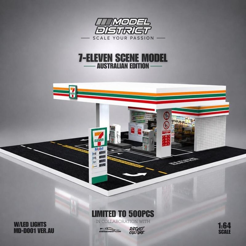 PRE ORDER 7 Eleven 711 Petrol Station Diorama 1/64