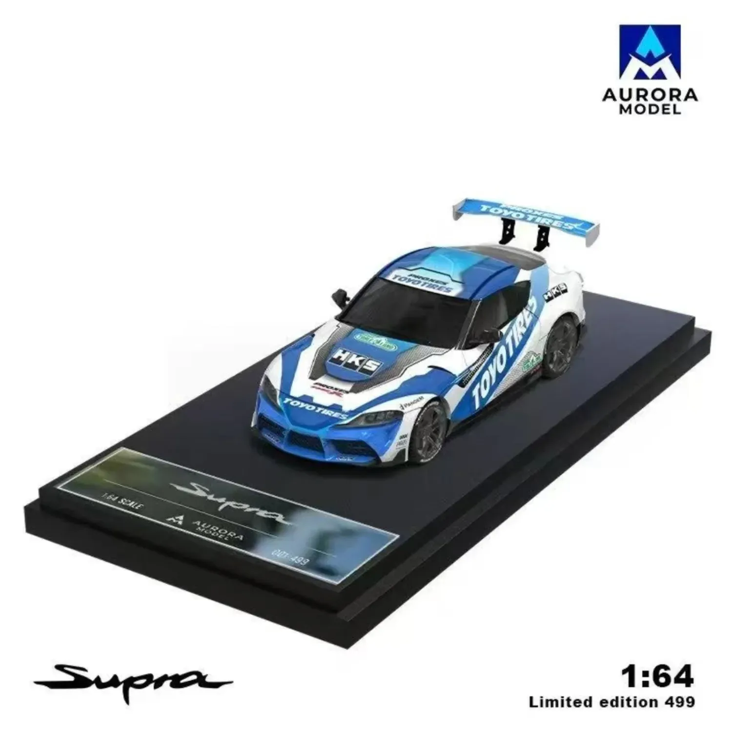 Aurora Model 1/64 Toyota Supra A90 Toyo Tires D1GP Drift White AM647411