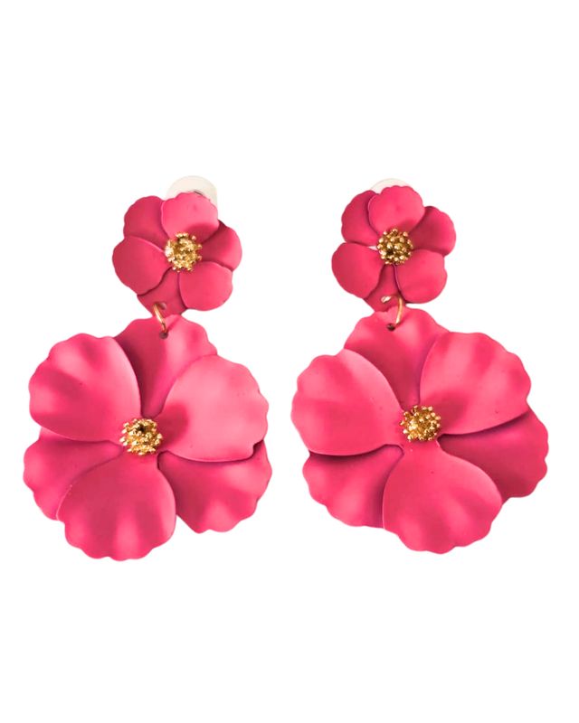Pendientes bloom fucsia
