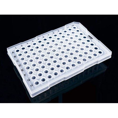 0.2ml 96 Well PCR Plate, Semi Skirt, Clear, A12 notch, 25/pk, for ABI machine, Equivalent to ThermoFisher 4306737 (402601-PK)