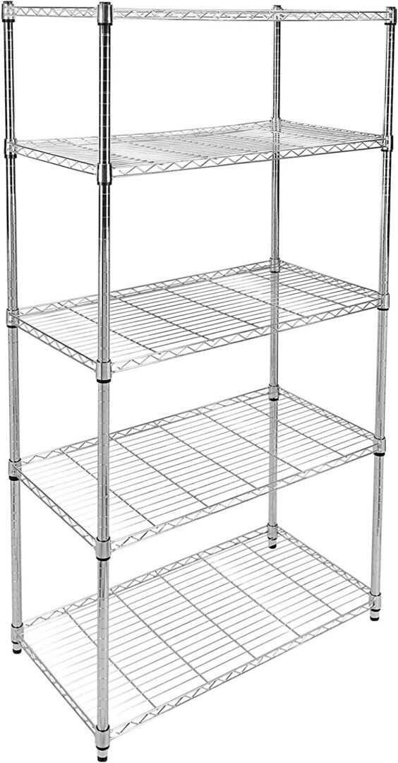 DBJ-WS5361871 Storage Wire Shelves, 5-Layer, Chrome, 36x18x71″, Heavy Duty, 350Lb Per Shelf