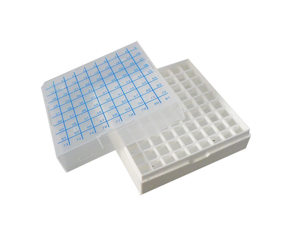 Plastic Cryogenic Storage Boxes, 2″, PP, with 9×9 Cells, Numbered on Top, 50/Case, DBJ-552081PP