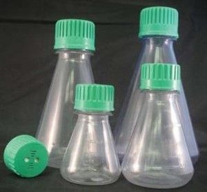 Green Culture Flasks, Baffled, 125ml, 24/Case