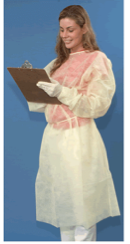 Cover Gowns SPP, XL, Yellow, Spun Bond Polypropylene, Yellow, Elastic Wrists, Tie on Neck, Wrap on Waist with Straps, 23gsm, Non-Sterile, 50/CS