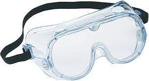 Goggles, Clear, Safety Goggles with scratch-resistant polycarbonate lens, a clear PVC Frame, elastic straps, Each