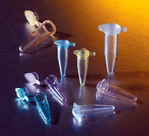 DBio 0.2 ml Individual PCR Tubes with Attached Flat Cap, Assorted Colors, Bag of 1000 Tubes