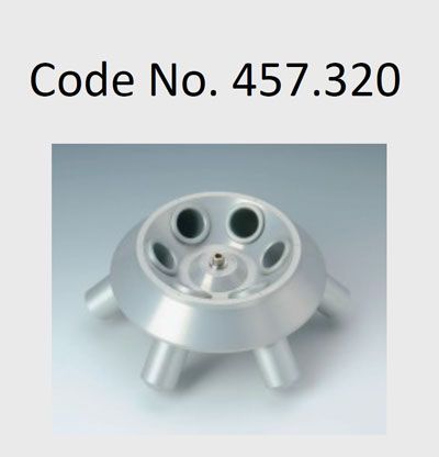 6 Place Fixed Angle Rotor RA 6/50 for 29 x 115 mm, 50 ml Falcon Tube, on Bear 400R Centrifuge (457320)