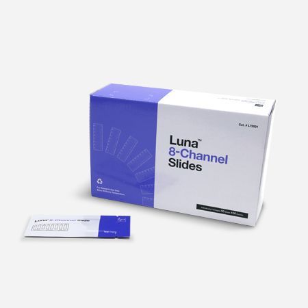 LUNA™ 8-Channel Slides, Sterile - gamma-irradiated, 500 Slides, 10 Box, (L72003) Cell Biology Logos Biosystems LGBD10054
