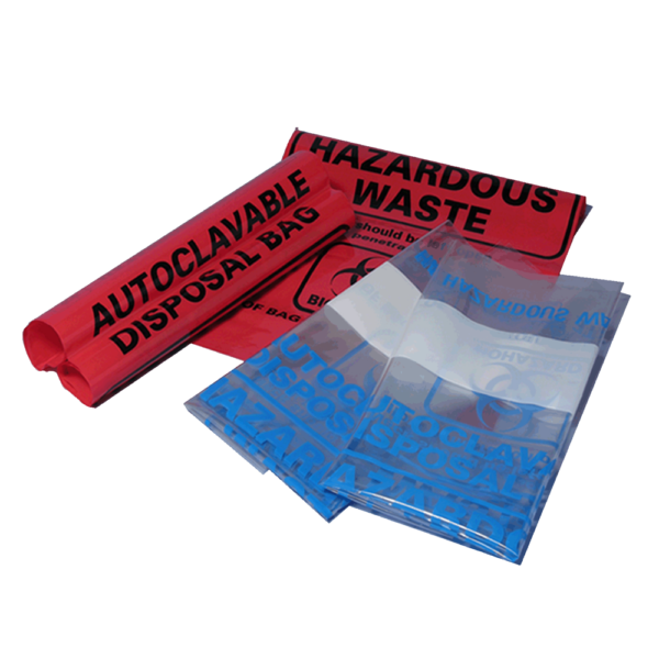 MTCA9000C, Autoclave Bags, 12.2 x 26" (31 x 66cm), clear, biohazard, printed marking area, 200/pk, A9000C